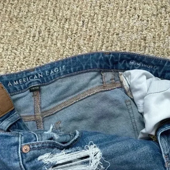 American Eagle Outfitters Distressed Blue Denim Shorts - Picture 3 of 4